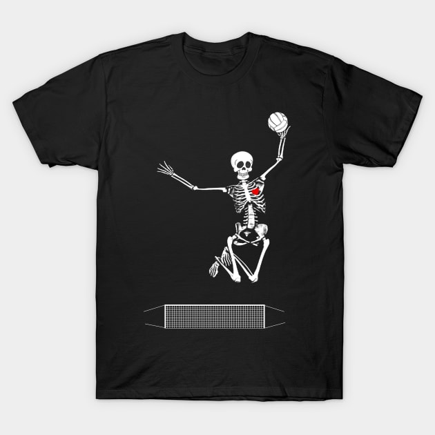 volleyball skeleton halloween T-Shirt by ChristianCrecenzio